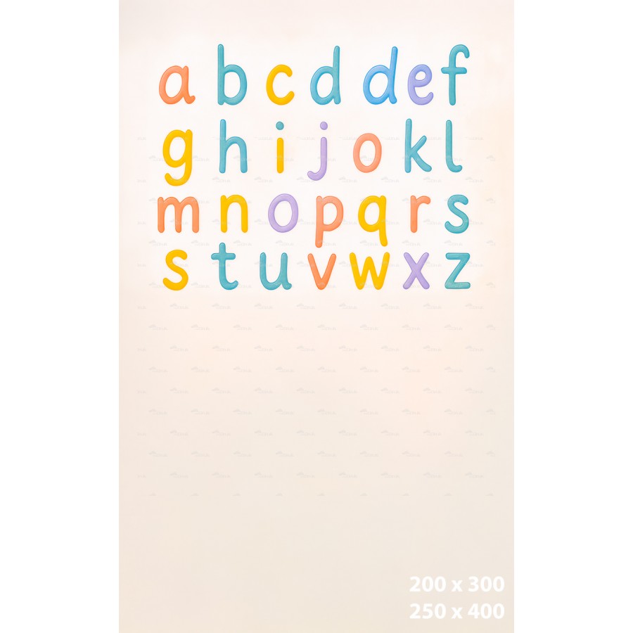 Tło fotograficzne – Alfabet małych liter w pastelowych kolorach 3636